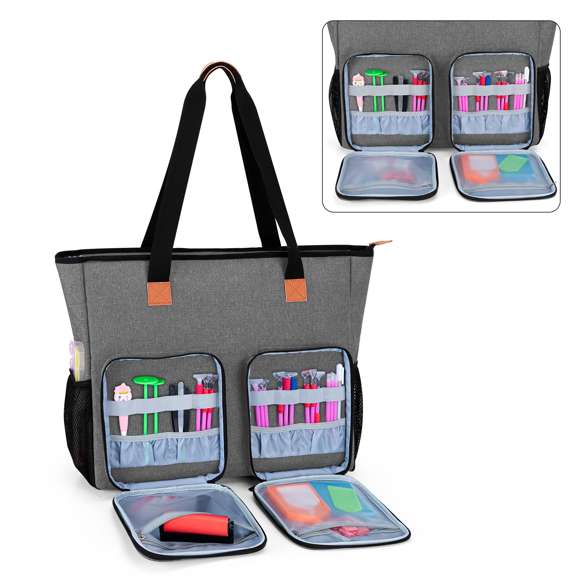 Luxja Diamond Painting Tragetasche, Malerei Aufbewahrungstasche für Licht Pad A3 LED, Leuchtkästen Tasche Organizer für Leuchttisch und Diamond Painting Zubehör