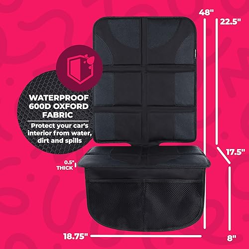 Miniatura 4 de Todays Kids Protector de asiento de automóvil para asiento de automóvil infantil, protector de asiento de automóvil impermeable con acolchado