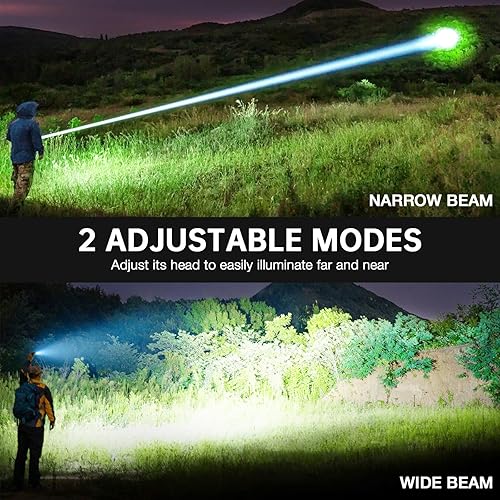 Miniatura 6 de Linterna recargable de 99,000 lúmenes altos, paquete de 2 luces de flash súper brillantes con 7 modos, linternas potentes impermeables, linterna