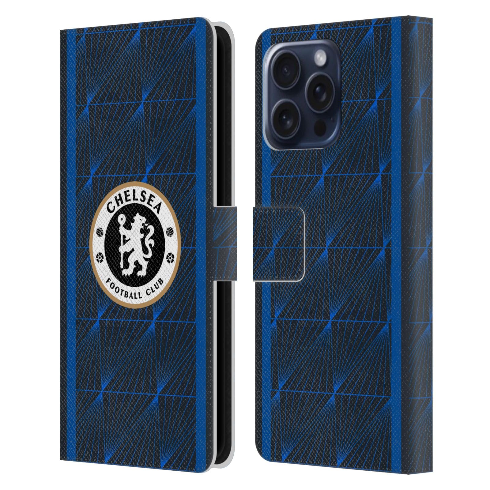Head Case Designs Officially Licensed Chelsea Football Club Away 2023/24 Kit Leather Flip Case Compatible With Apple iPhone 16 Pro Max