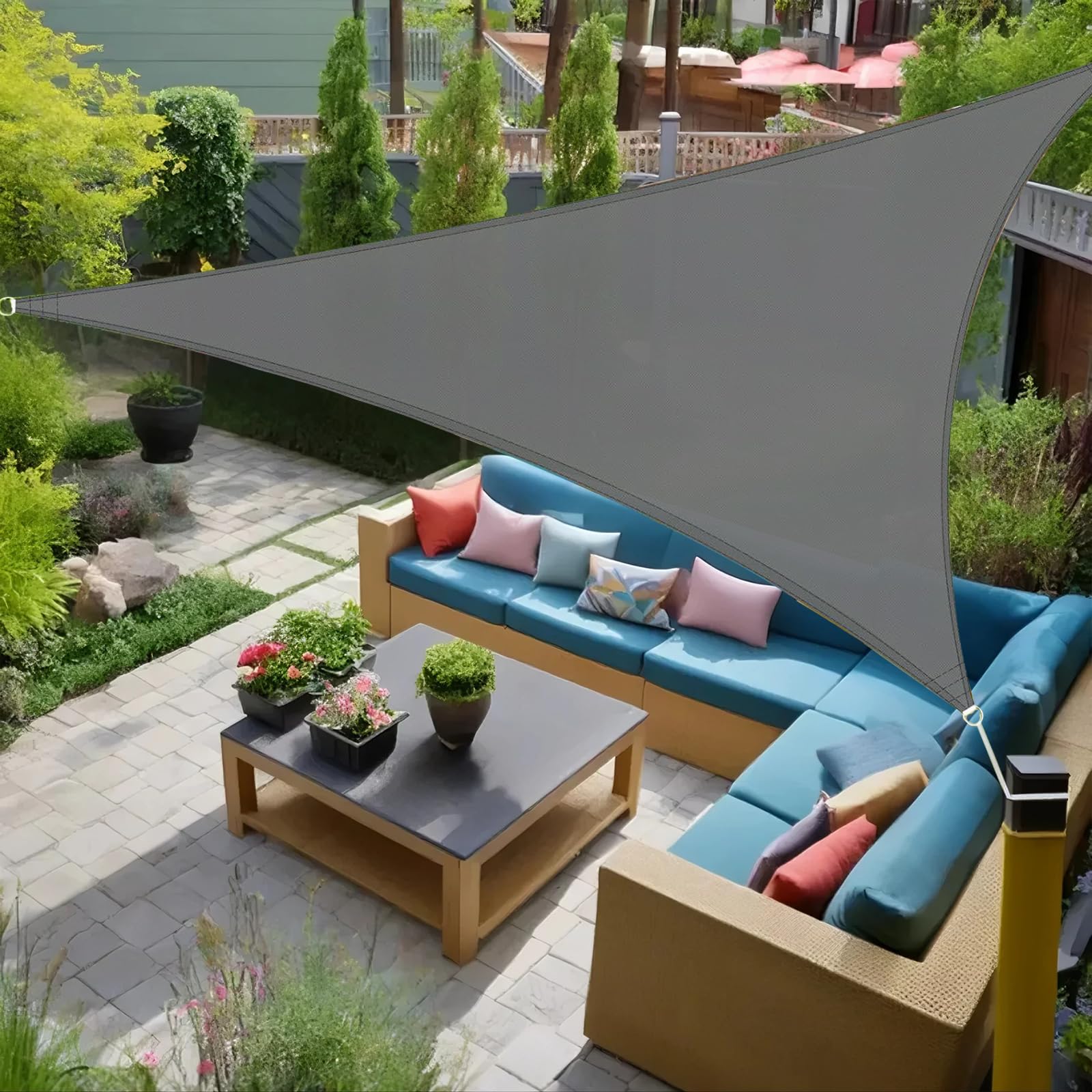 Vela Ombbreggiante Triangolare SUNNY GUARD 3x4.25m - Protezione UV Per Giardino - Foto 4