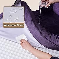 Vista 139 de EHEYCIGA - Cama ortopédica para perro grande, impermeable, de espuma viscoelástica y espuma tipo caja de huevos, bordes elevados, antideslizante