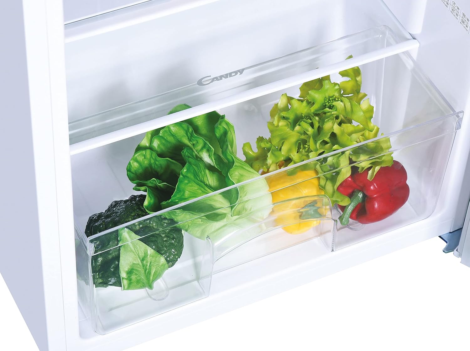 CANDY - CCTOS 542WHN, Mini frigorifero con congelatore, 109 litri, 40 dBA, illuminazione LED, larghezza 55 cm, classe F, bianco [Classe di efficienza energetica C]