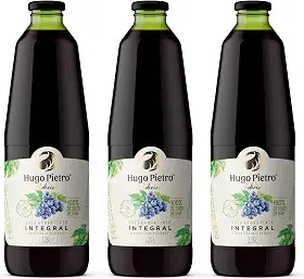 KIT C/3 Suco de Uva Tinto Integral Hugo Pietro (1,35L, SEM GLUTEN)