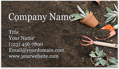 Vista 32 de Tarjetas de visita personalizadas, 3.5 x 2 pulgadas, paquete de 100 tarjetas gruesas y resistentes de 14 puntos, cuidado del césped, remoción