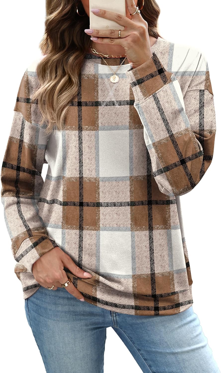 RUMIA Women’s Crew Neck Sweatshirt Loose Pullover Long Sleeve Shirts Soft Tops for Women Fall Clothes 2025 RUMIA Women’s Crew Neck Sweatshirt Loose Pullover Long Sleeve Shirts Soft Tops for Women Fall Clothes 2025