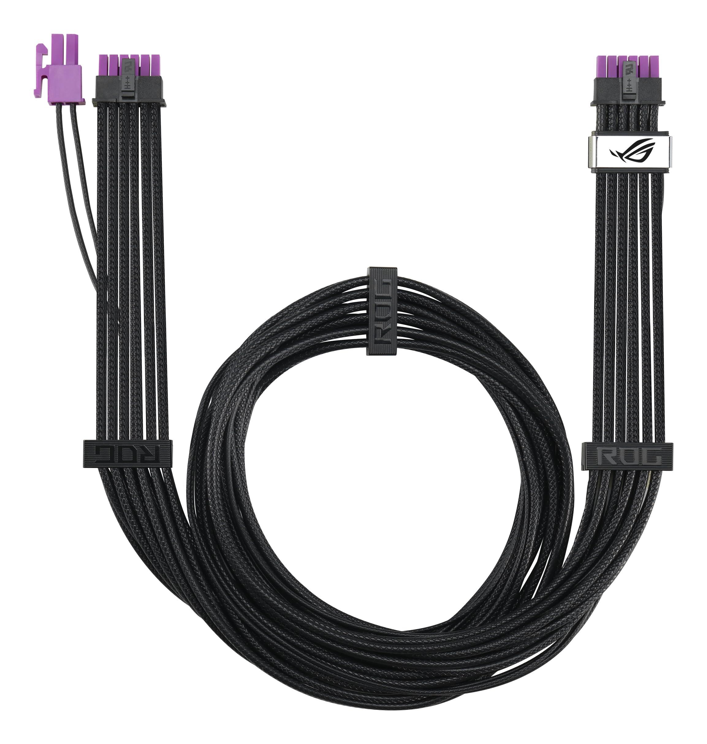 ASUS ROG Equalizer geätztes 12-V-2x6-PCIe-Kabel (kompatibel mit ATX 3.1 und PCIe 5.1, symmetrische PSU-zu-ROG-Equalizer-Leistungsübertragung für einen kühleren Anschluss)