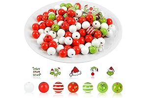 Grinch Silicone Focal Beads Christmas Craft Beads, Grinch Wooden Beads