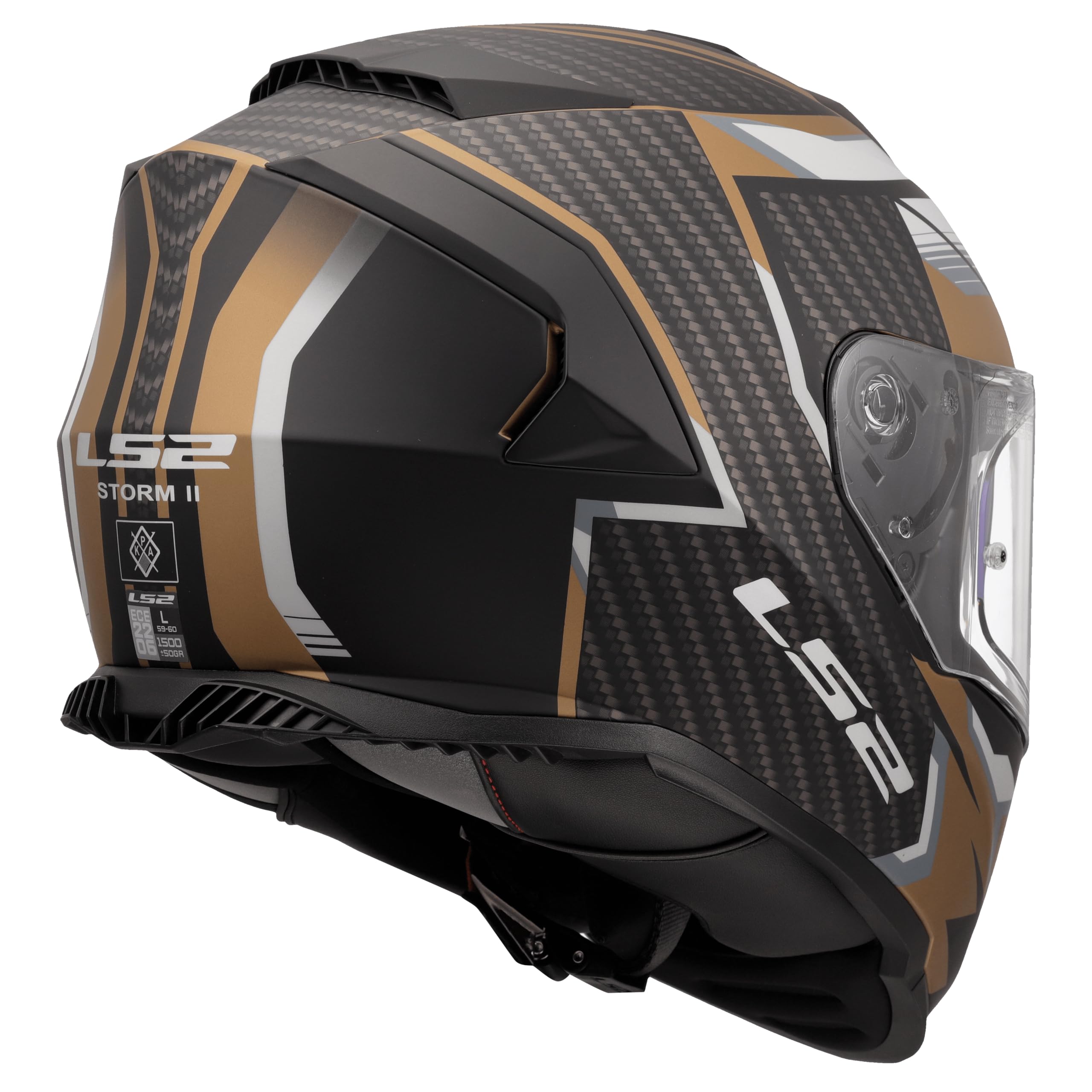 LS2, Integraler Motorradhelm Storm II Tracker Black Gold, XXL