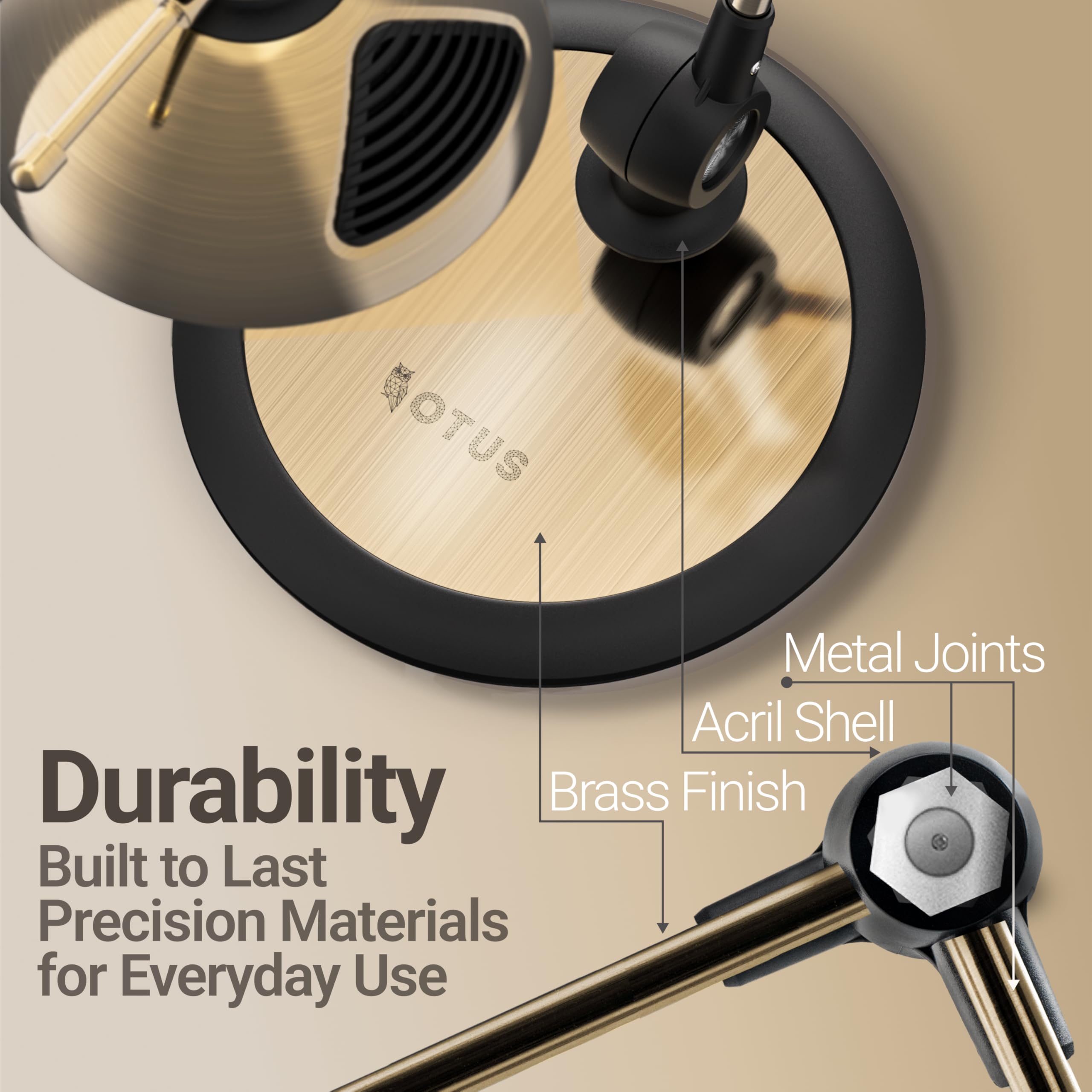 OTUS Lampe de bureau LED à intensité variable avec contrôle gestuel, lampe de bureau rétro, 3 modes de couleur, 12 niveaux de luminosité, bras flexible en métal, lampe de table LED et lampe de travail