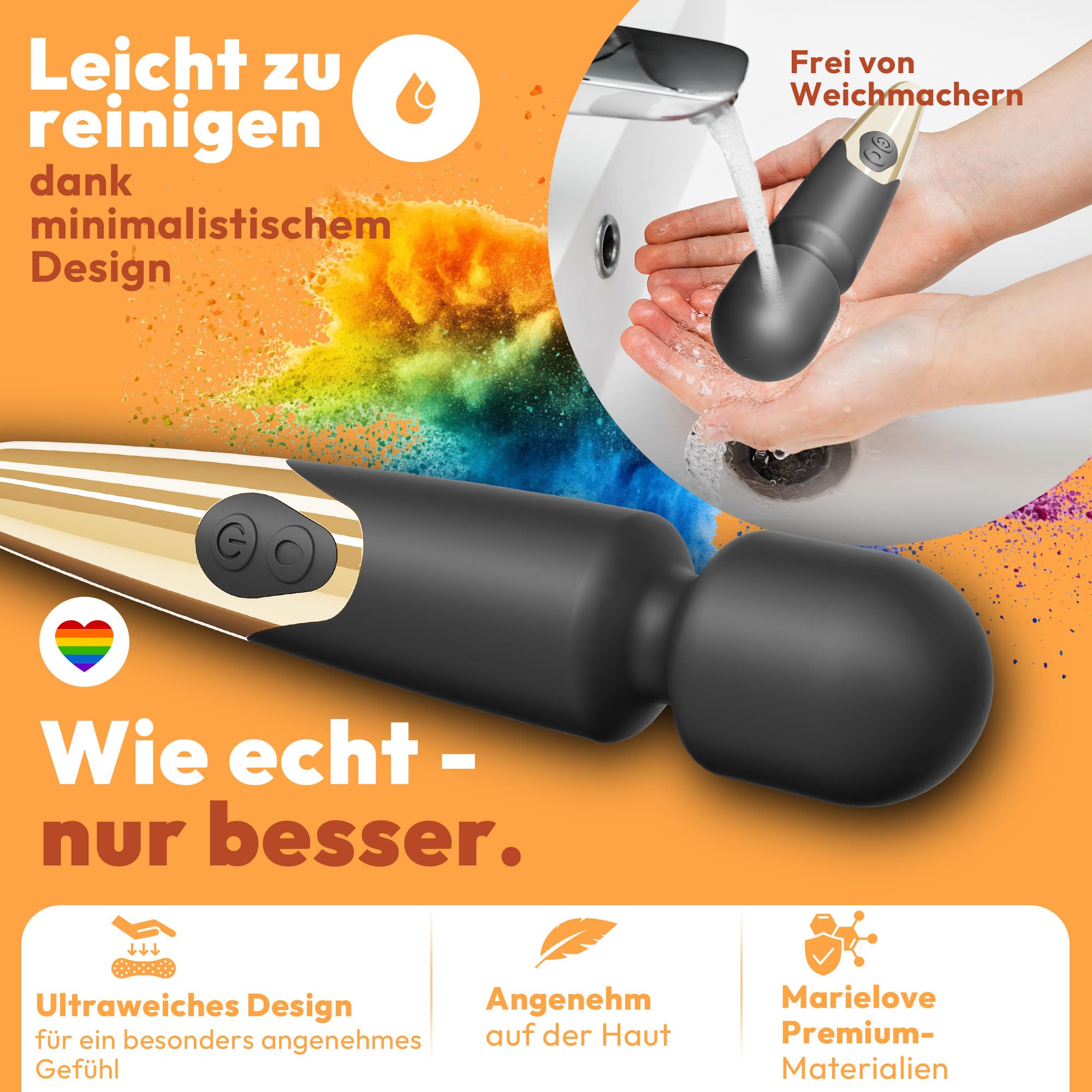 Magic Wand Vibrador Inalámbrico para Mujeres – Varilla de masaje con estimulación del clítoris y batería – 10 modos, juguete sexual para parejas y solos