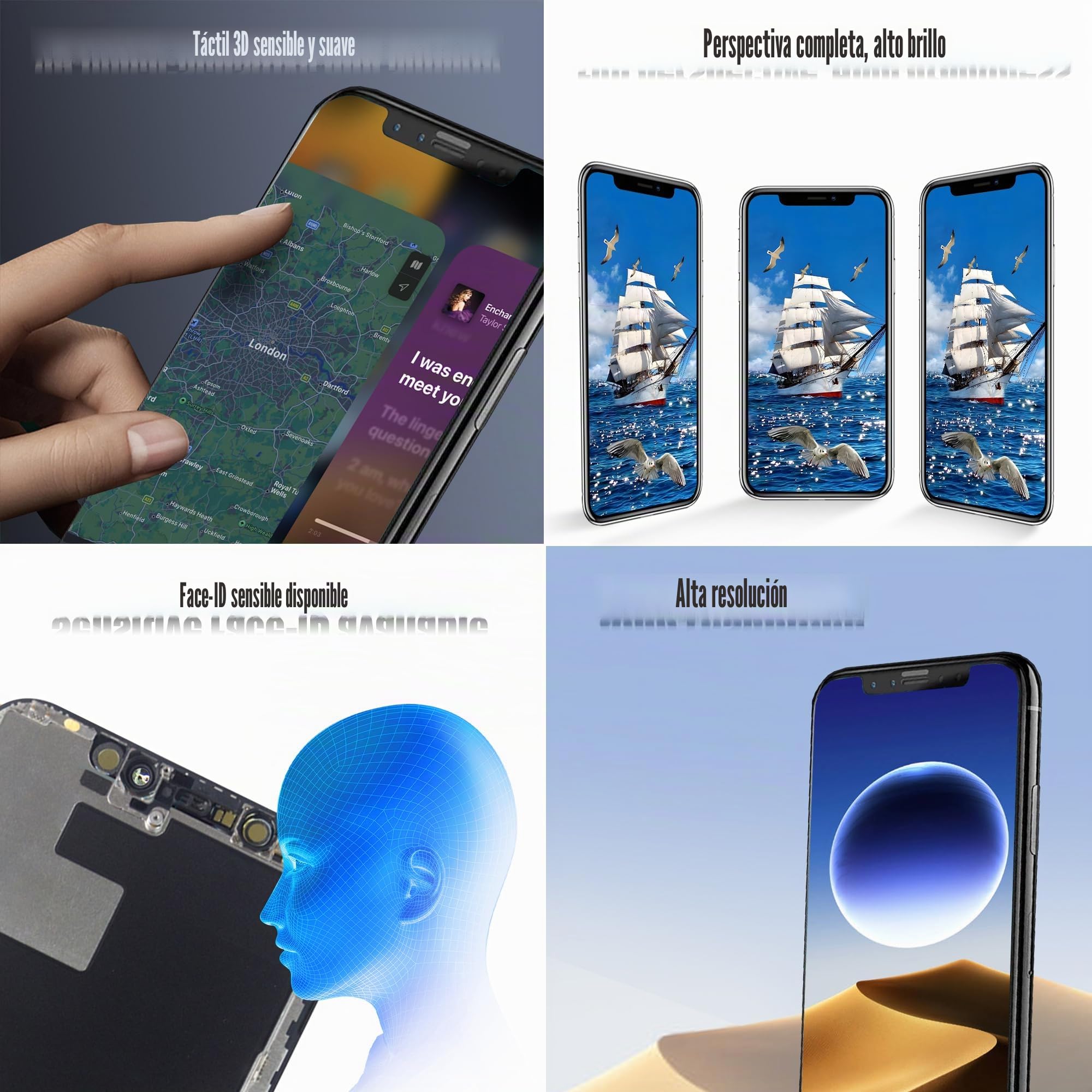 para iPhone 13 Pro MAX Sustitución de la Pantalla LCD 6,7 Pulgadas Conjunto digitalizador de Pantalla Pantalla táctil,con Herramienta de reparación del Conjunto del Bastidor