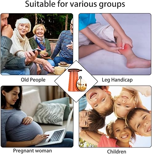 Miniatura 9 de ALEVMOOM Taburete plegable 2024 con cojín, taburete telescópico ajustable, taburete plegable portátil para camping, capacidad más resistente, 440