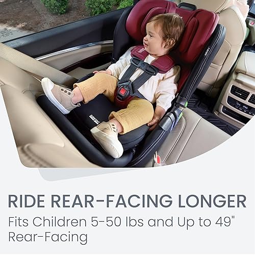 Miniatura 8 de Britax Poplar S Asiento convertible para automóvil, asiento de automóvil 2 en 1 con diseño delgado de 17 pulgadas, tecnología ClickTight, ónix rubí