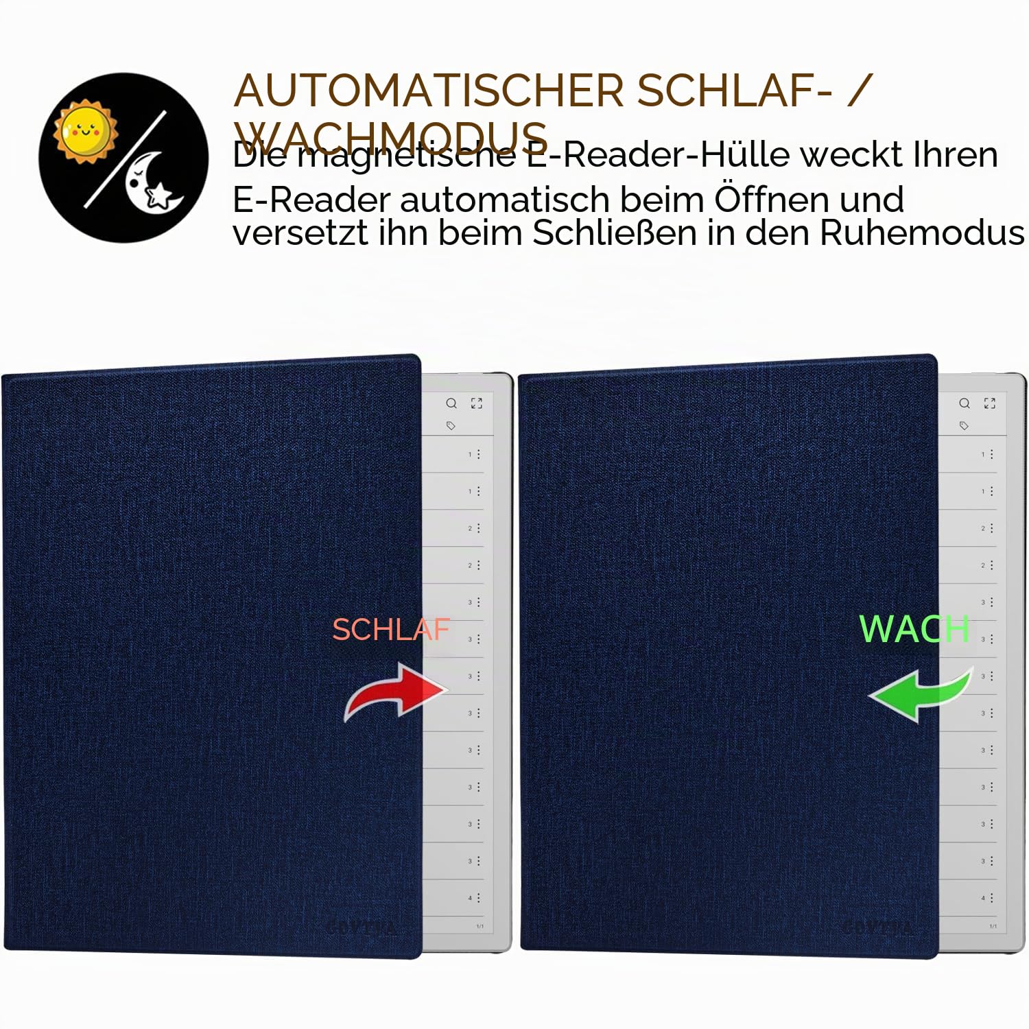 Magnetische Schutzhülle für Onyx Boox Tablet Note Max 13,3 Zoll / Boox Tab X C 13,3 Zoll (33,8 cm), ultradünn, leicht, Leder, mit magnetischer Stiftschnalle, automatischer Schlaf-/Wachmodus