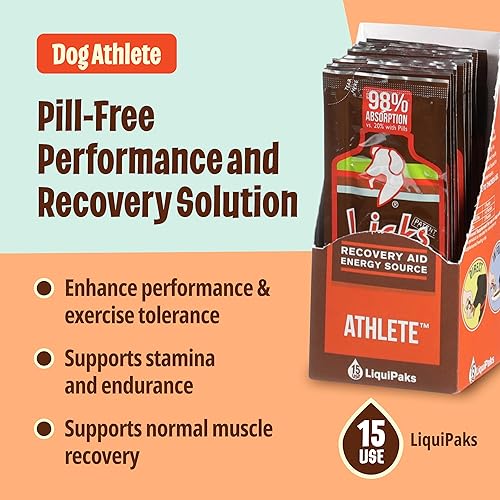 Miniatura 2 de Licks Pill Free Dog Athlete - Suplemento para perros de alta actividad - Glucosamina para perros, aceite de pescado Omega 3 y piridoxina - LiquiPaks