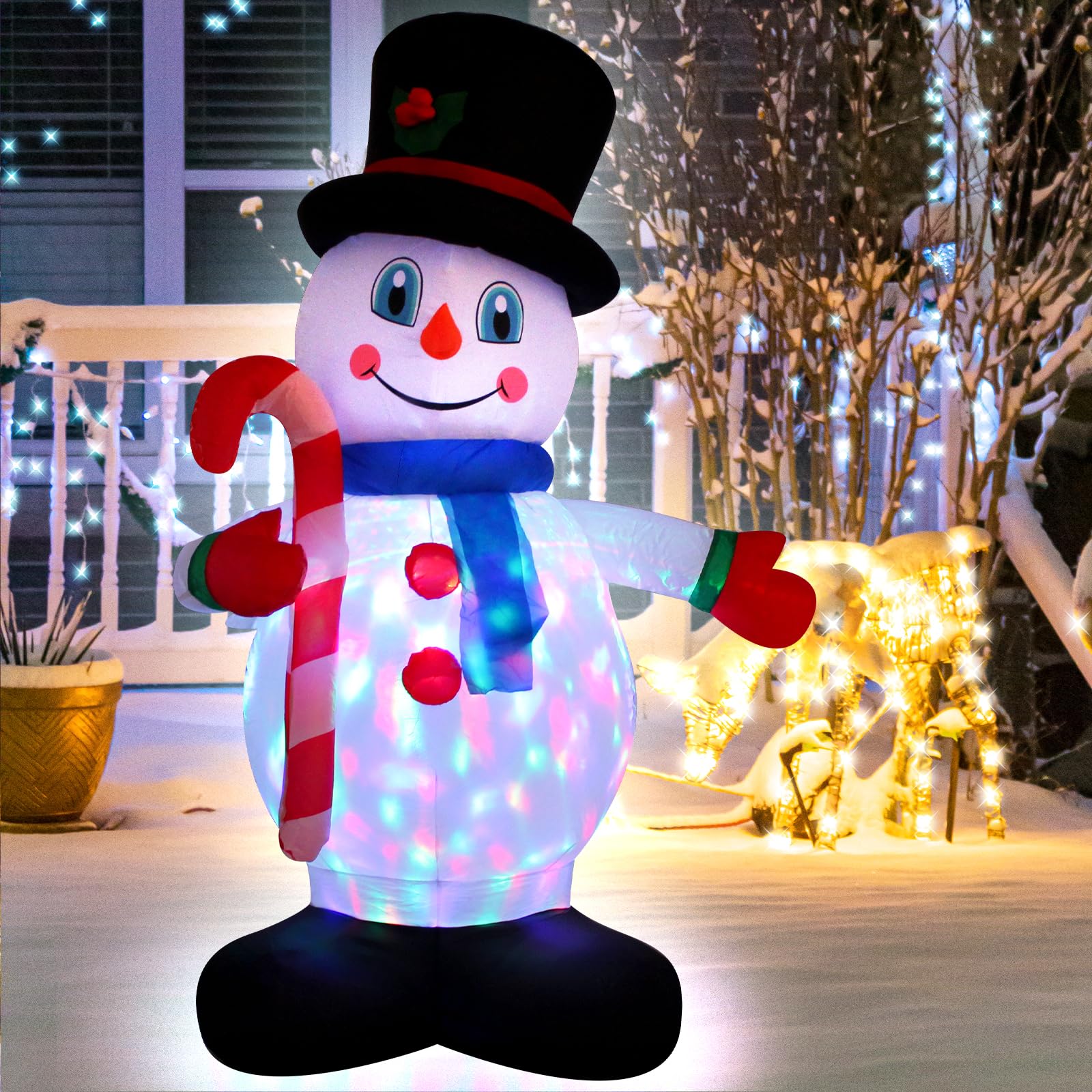 Bonhomme de neige gonflable de 1,5 m : décorations de Noël gonflables avec lumières LED intégrées, décoration gonflable de Noël pour l'extérieur et l'intérieur