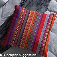 Vista 4 de Feelyou The Yard - Tela de rayas exóticas estilo vintage mexicano de líneas replicadas para sillas y proyectos de bricolaje en el hogar, tela