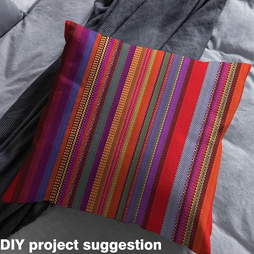 Miniatura 4 de Feelyou The Yard - Tela de rayas exóticas estilo vintage mexicano de líneas replicadas para sillas y proyectos de bricolaje en el hogar, tela