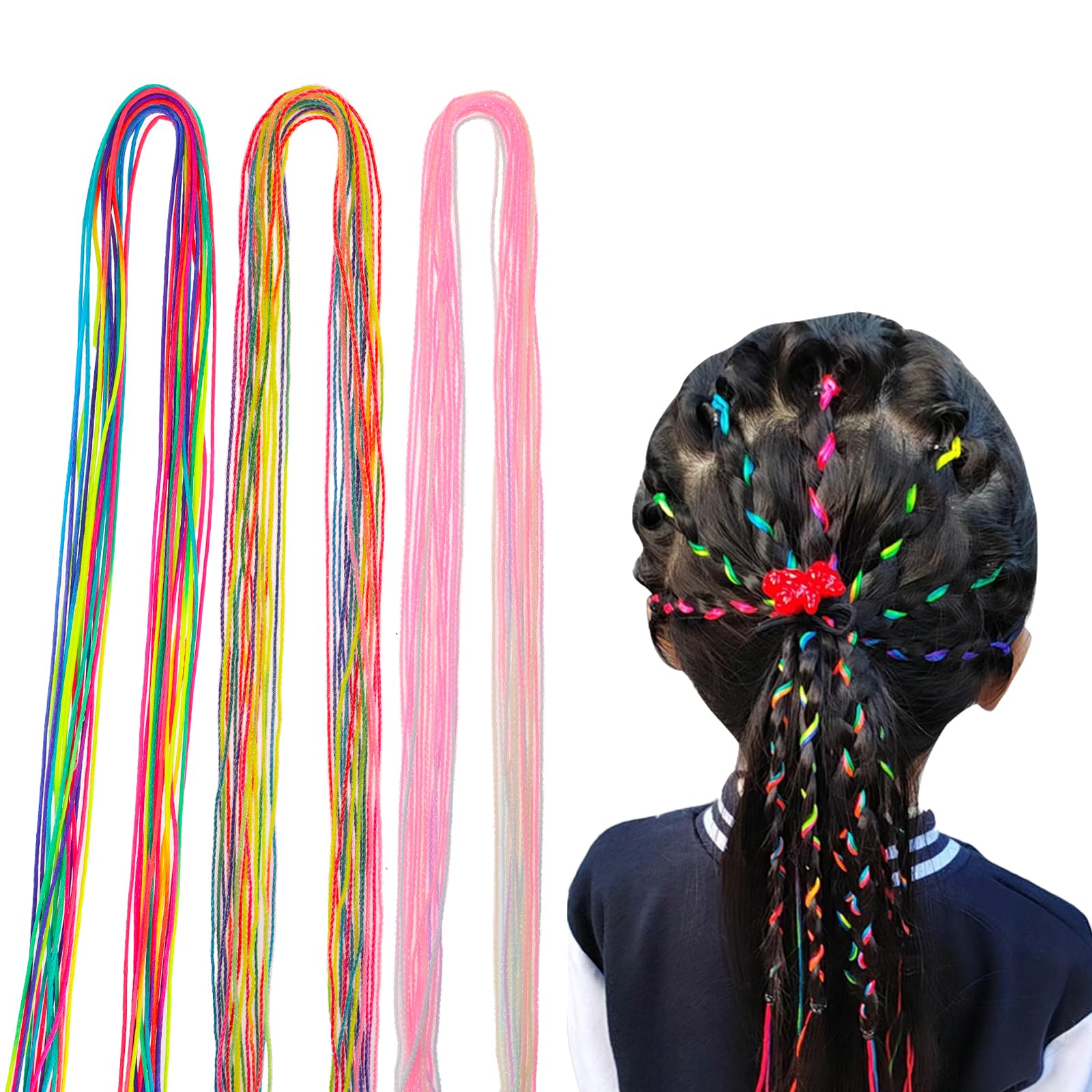 Amazon.com : Qianyu 48 Pcs Colorful Hair Wrap String for Ponytail