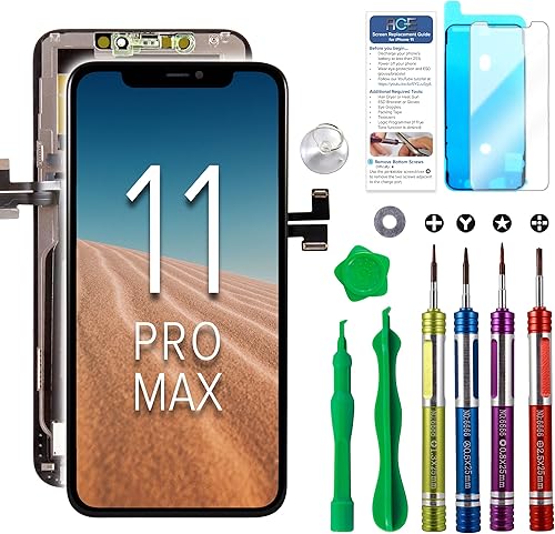 Ace Tech Cellular Reemplazo de pantalla LCD compatible con iPhone 11 Pro Max de 6.5 pulgadas (modelo A2161, A220, A2218) 3D pantalla táctil