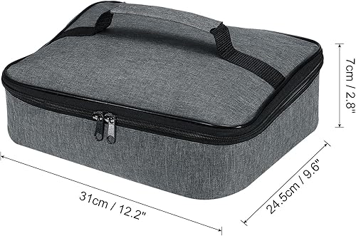 Miniatura 2 de PATIKIL Lonchera térmica de 12.2 x 9.6 x 2.8 pulgadas, lonchera impermeable con asa, bolsa de almuerzo portátil para almacenamiento de alimentos