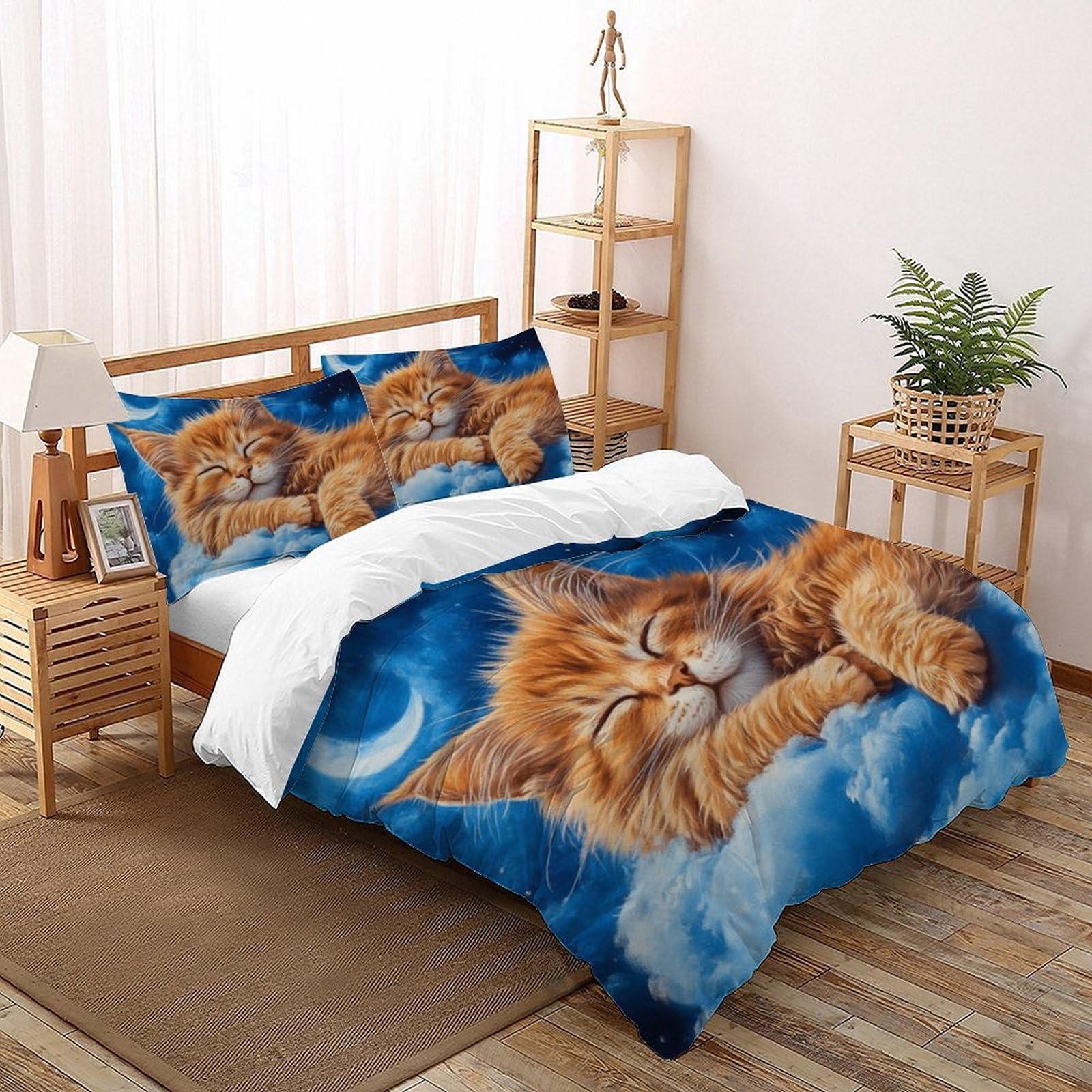 Housse de couette 3D enfants king 220x240 fermeture éclair lit 2 places