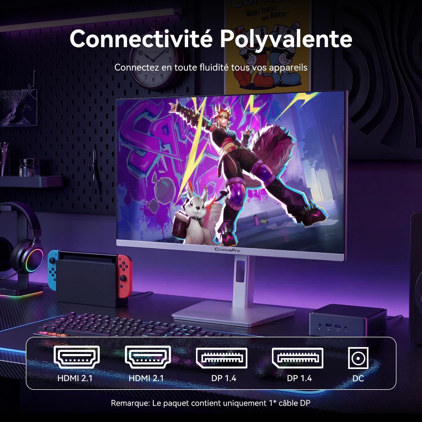 Bianco Display PC Gamer da 27 pollici, 320 Hz, Fast IPS 1 ms MPRT, 2K QHD (2560 x 1440), AMD FreeSync, Regolabile in Altezza, Girevole, HDMI 2.1/DP1.4, VESA 100 x 100 mm