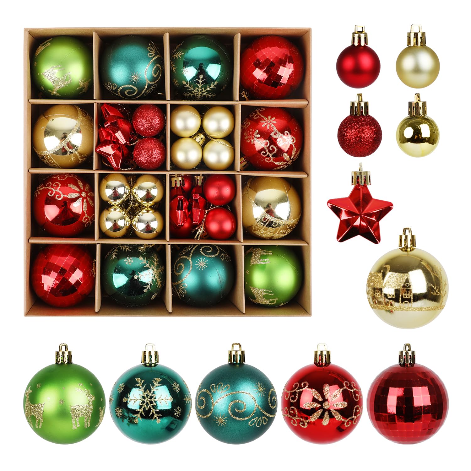 ZALAON 44 Pcs Christmas Ball Ornaments