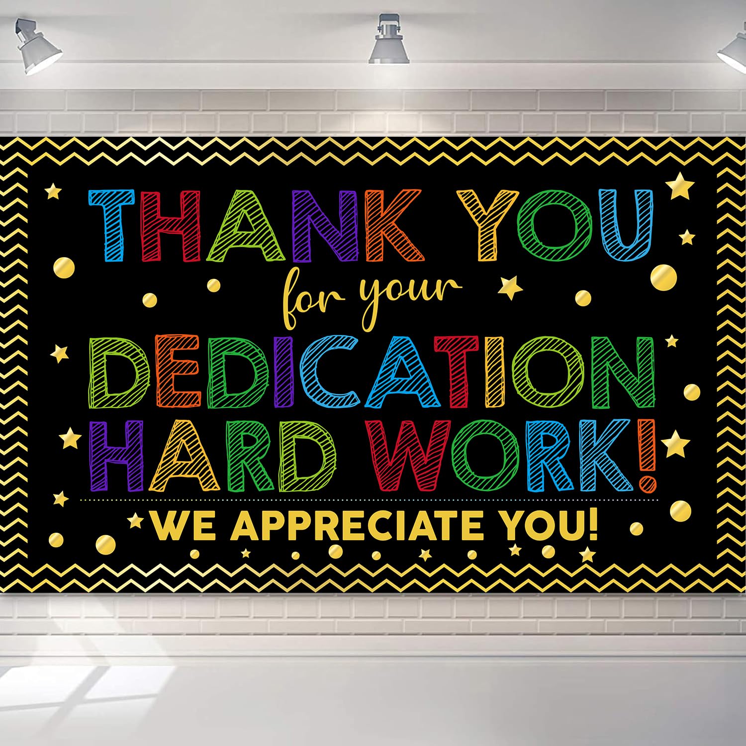 Employee Appreciation Day Banner Decorations, We Appreciate You Banner Backdrop for Employee Appreciation Day Decorations, Thank You for You Hard Work
