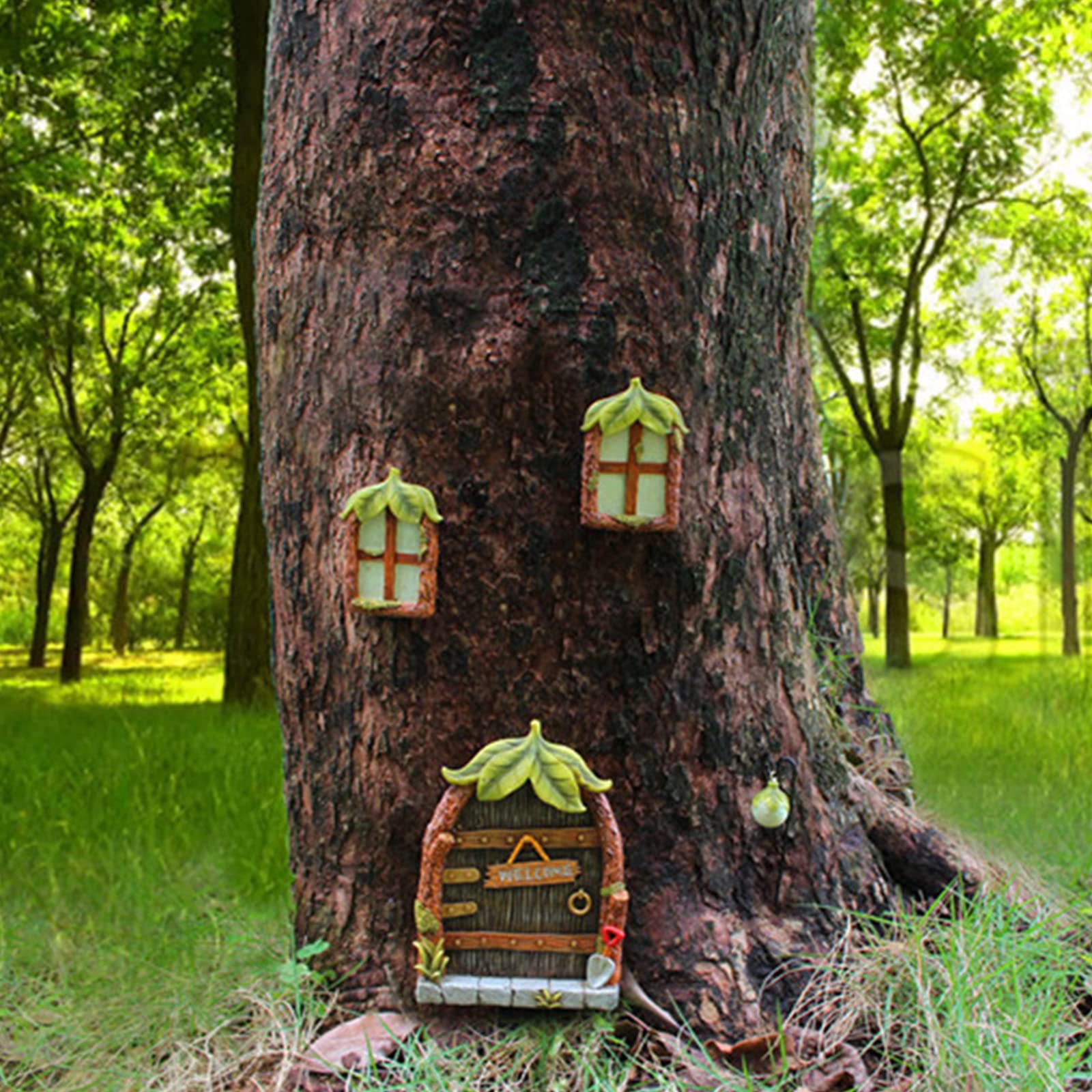 Lot De 4 Statues Miniatures Fées Et Gnomes Pour Jardin - Décoration Fenêtre Et Porte De Fée