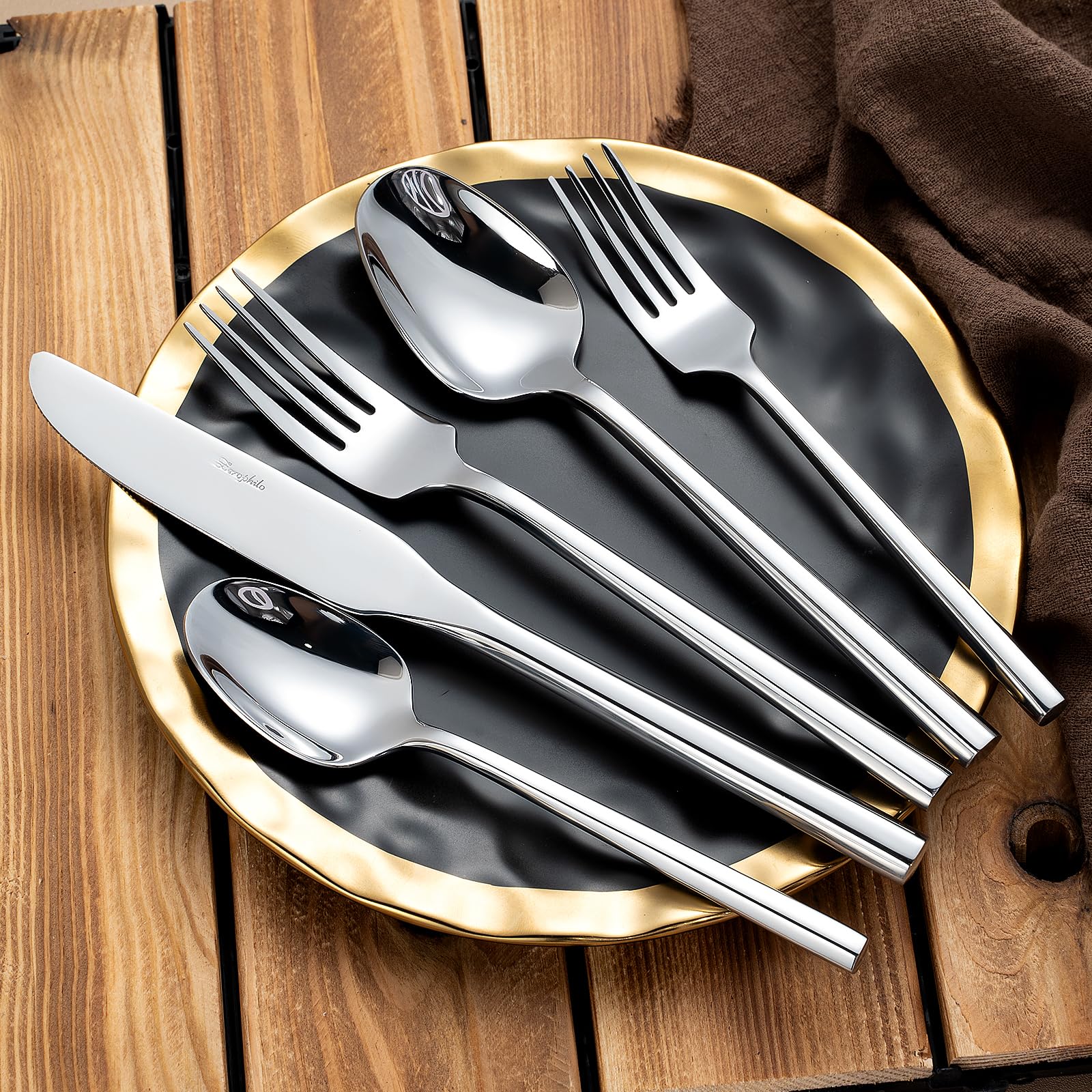 Besteck Set 20-teilig aus Edelstahl – Hochglanz Poliert, Ergonomischer Griff – Für 4 Personen, Spülmaschinenfest