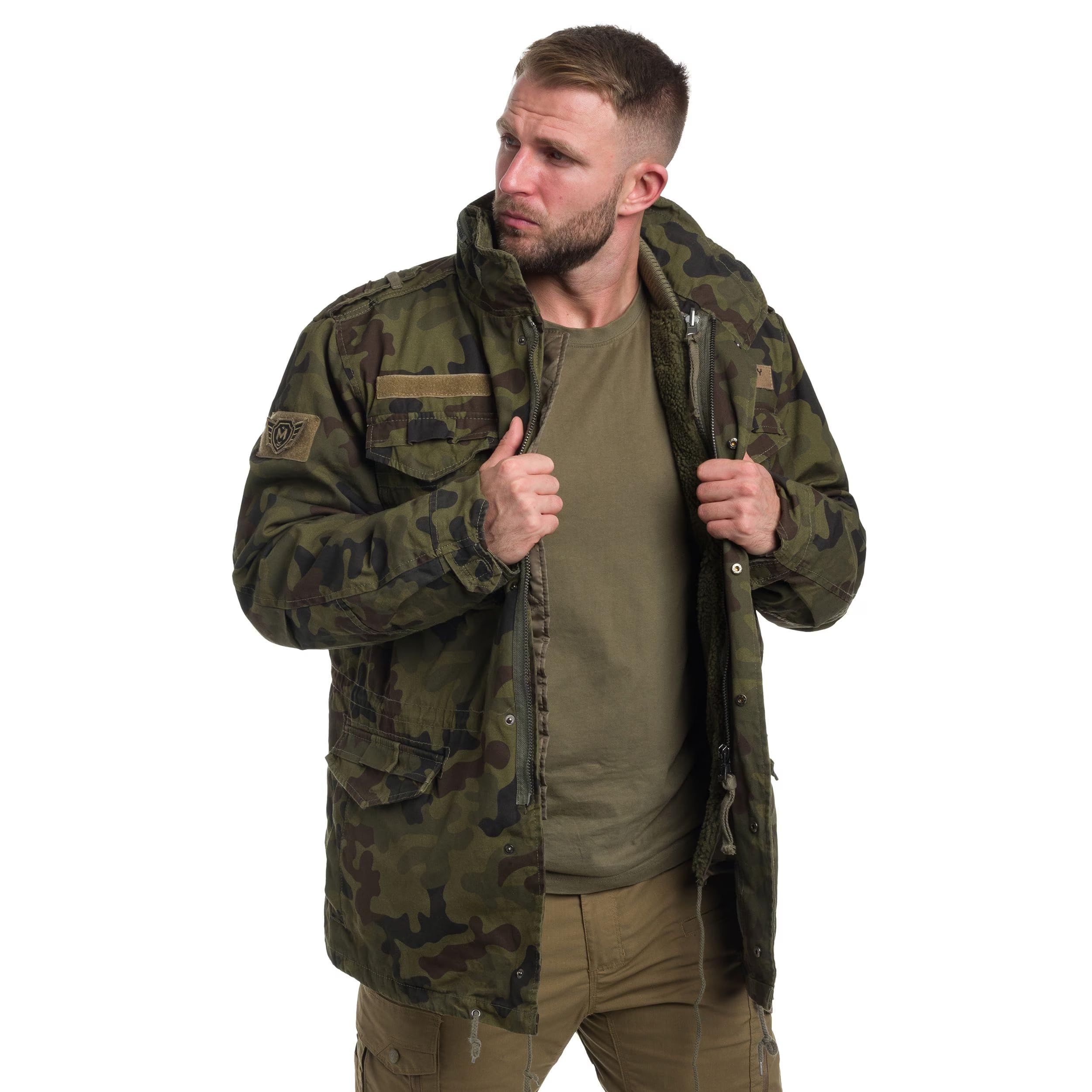 Military Wear M65 Classic kurtka wojskowa Wojska Polskiego wz.93 Panther Kamuflaż, męska kurtka wojskowa z podszewką, całoroczna kurtka taktyczna, mundur wojskowy, 4 kieszenie, odporna na działanie