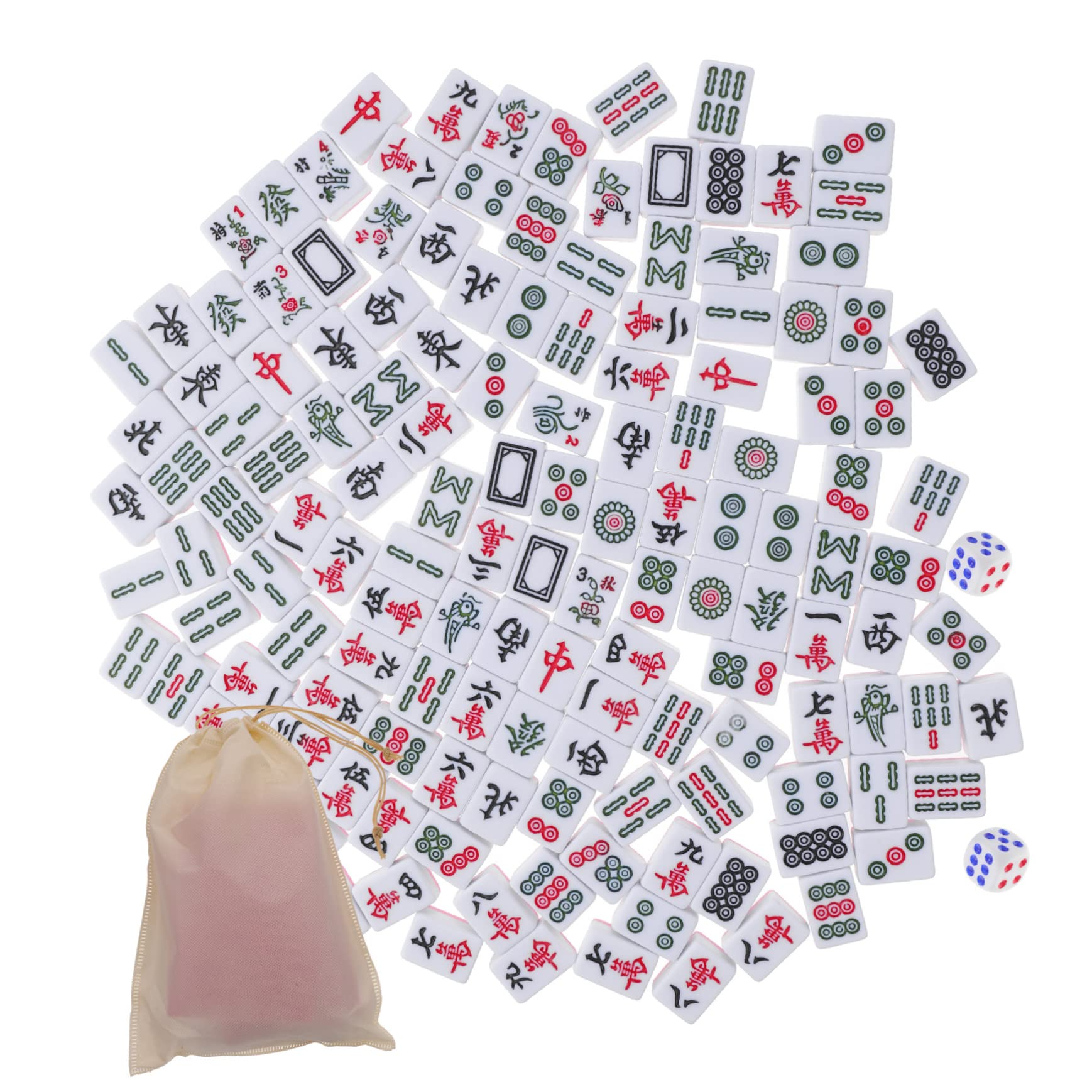 BESTonZON Miniatur Chinesische Mahjong Steine 1 Satz aus Melamin, Rosa