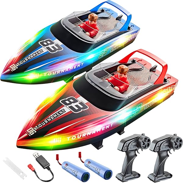BEZGAR 2 Pack RC Boat 15 KPH