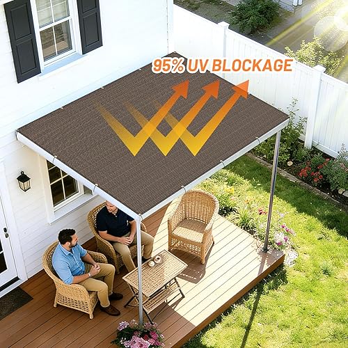 Miniatura 7 de LOVE STORY - Toldo de 10 x 10 pies con Ojales para Pérgola, Cobertura de Sombra con Protección UV 95% para Patio al Aire Libre, Marrón