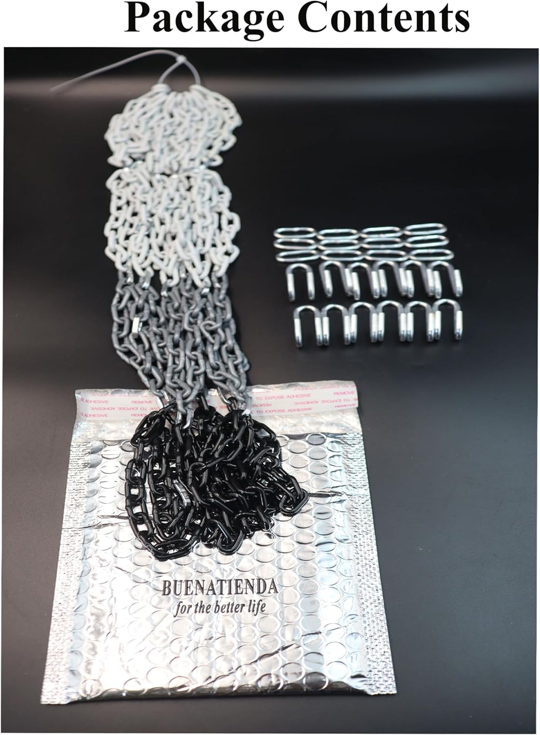 Heavy Duty Thick Chain Basketball Net, 0.12” Steel Anti-Rust Outdoor Hoop Net, Indestructible Metal Basketball Net for Playground & Park