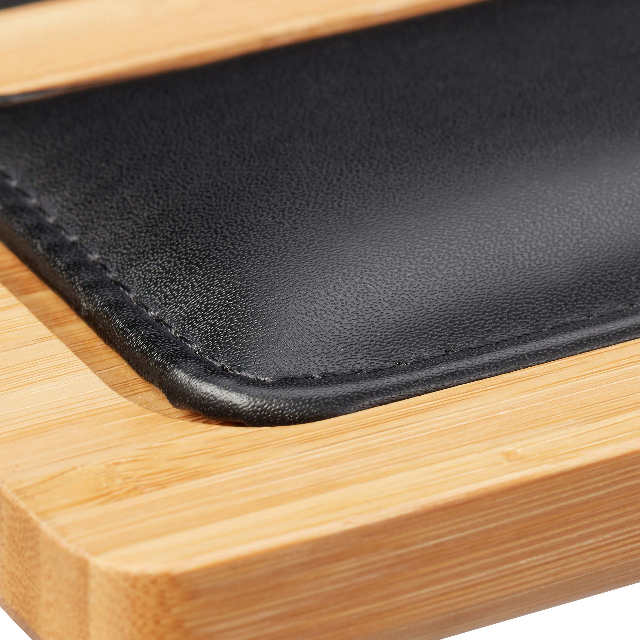Table Ordinateur, Lot de 2,Portable, Support Fente Smartphone 2 Tapis Souris, 60x40cm, Bambou, Nature