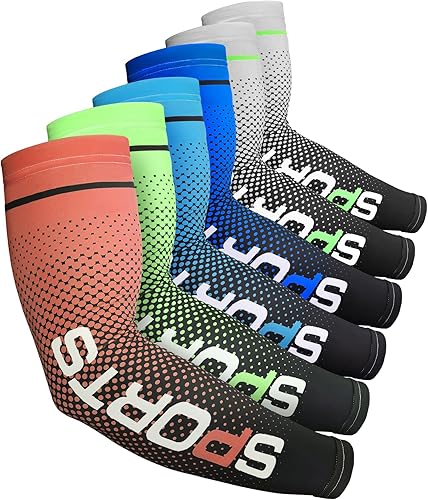 6 pares de mangas de protección solar UV para brazos, manga deportiva de enfriamiento antideslizante, calentadores de brazos de seda de hielo para