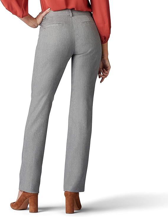 Lee relaxed fit straight leg mid rise wrinkle free pants Clearance