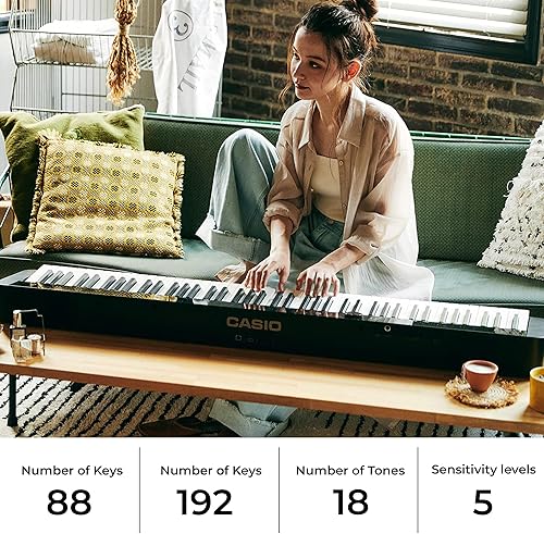 Miniatura 3 de Casio PX-S1100 Privia - Piano digital - Paquete negro con soporte ajustable, banco, pedal de sostenimiento, libro de instrucciones, lecciones en
