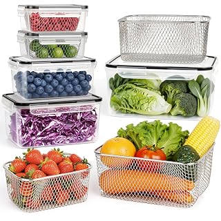 5 PCS Large Fruit storage Containers for Fridge Food Storage Containers - Amazon product rated Grade A