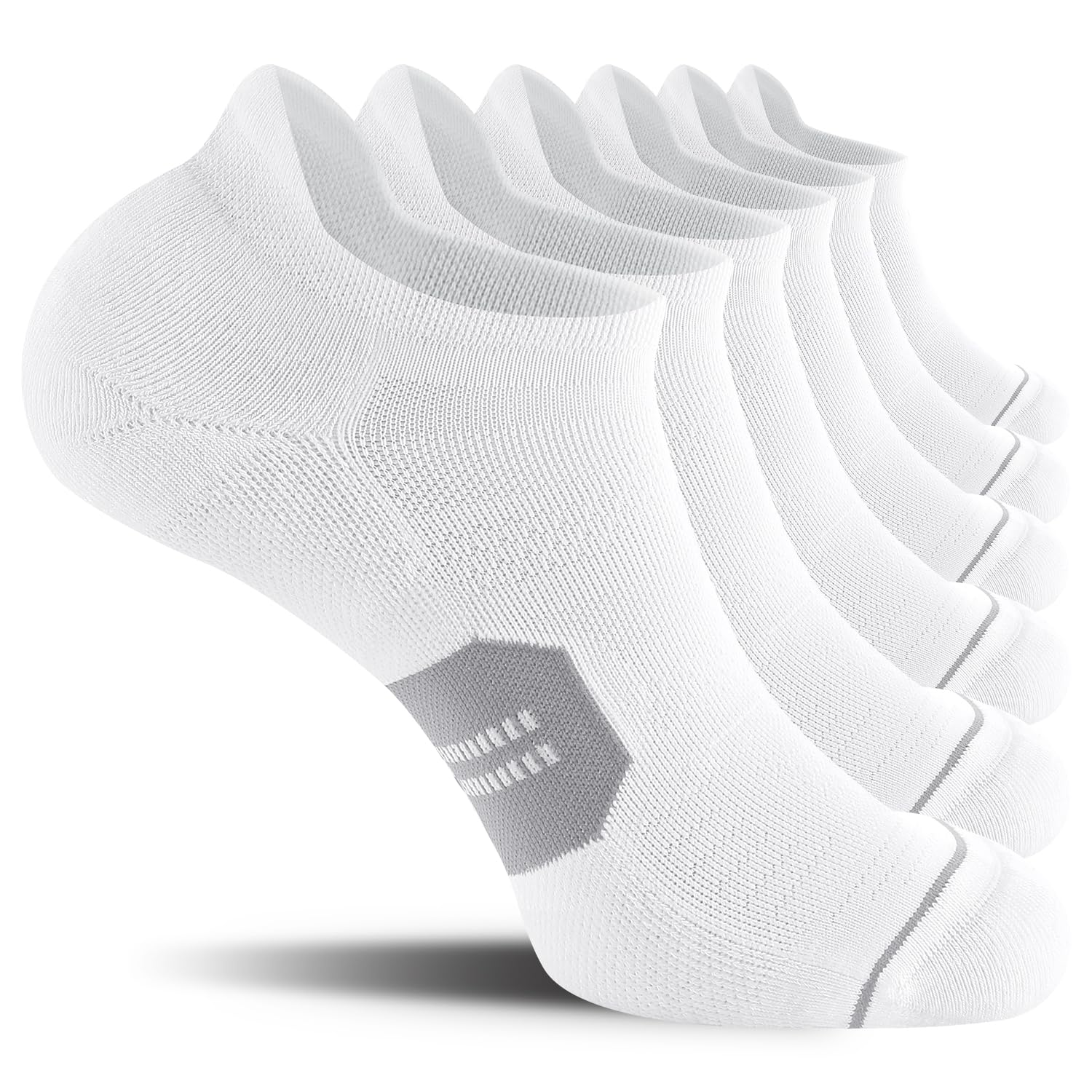 CS CELERSPORT 6 Pack Men's Running Ankle Socks with Cushion, Low Cut Athletic Tab Socks