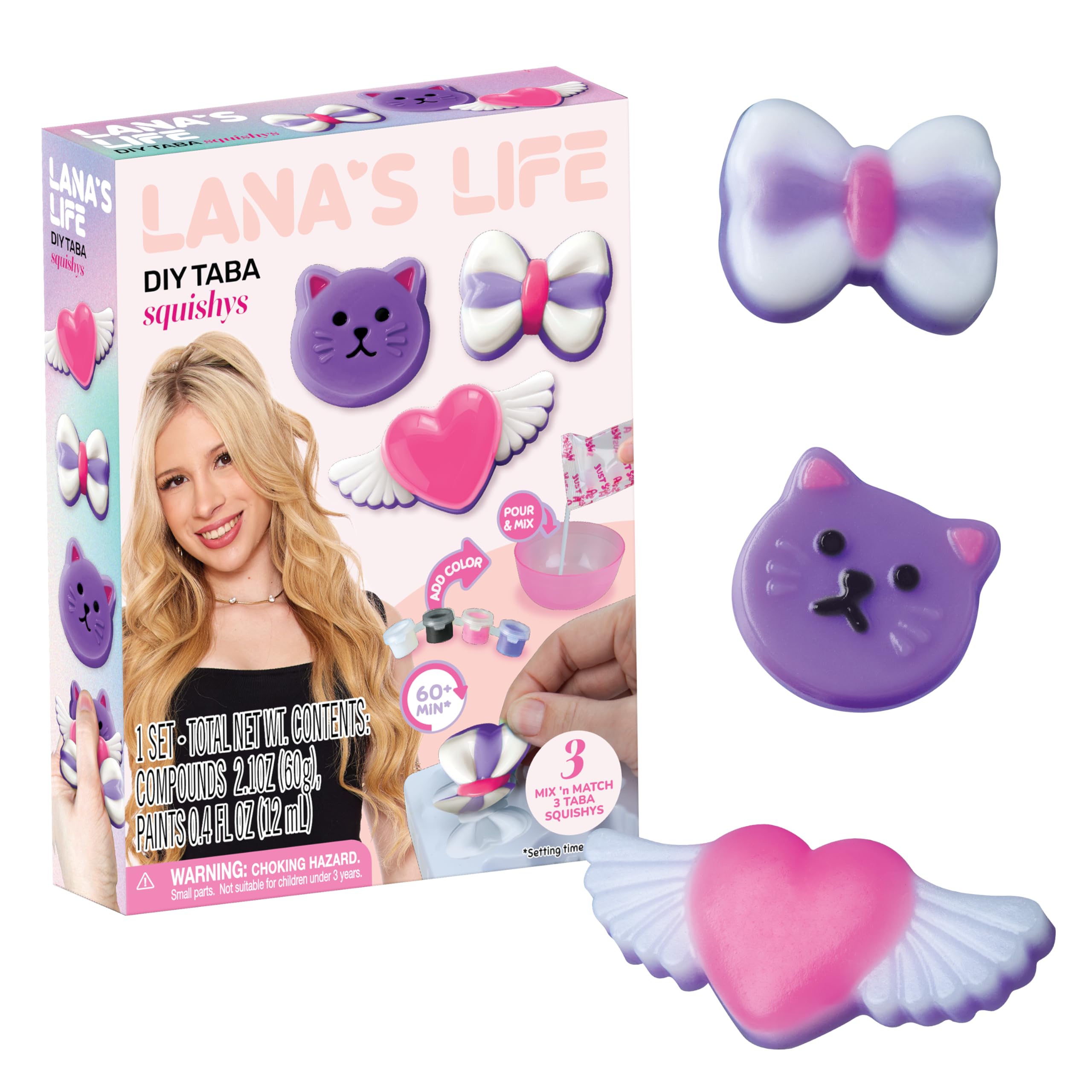 Lana's Life DIY TABA Squishy Kit V1 - Craft Kit for Kids - Make Your Own Lana Inspired TABA Squishy Toys - Includes Silicone Mold, Mix, Colors and More for Crafting Cute Squishies - All in 1 Kit