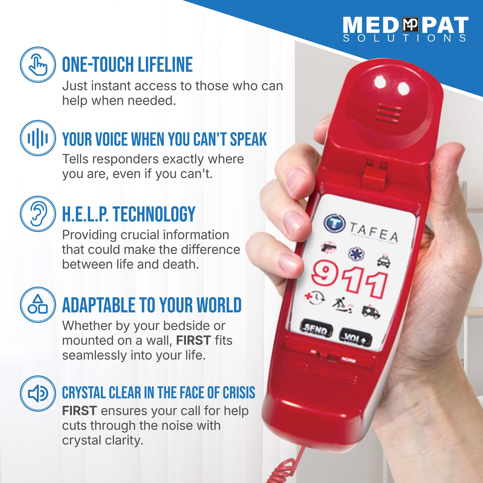 Med-Pat First by TAFEA Emergency One-Touch Dialer - Enhanced Microphone — Amazon image 2