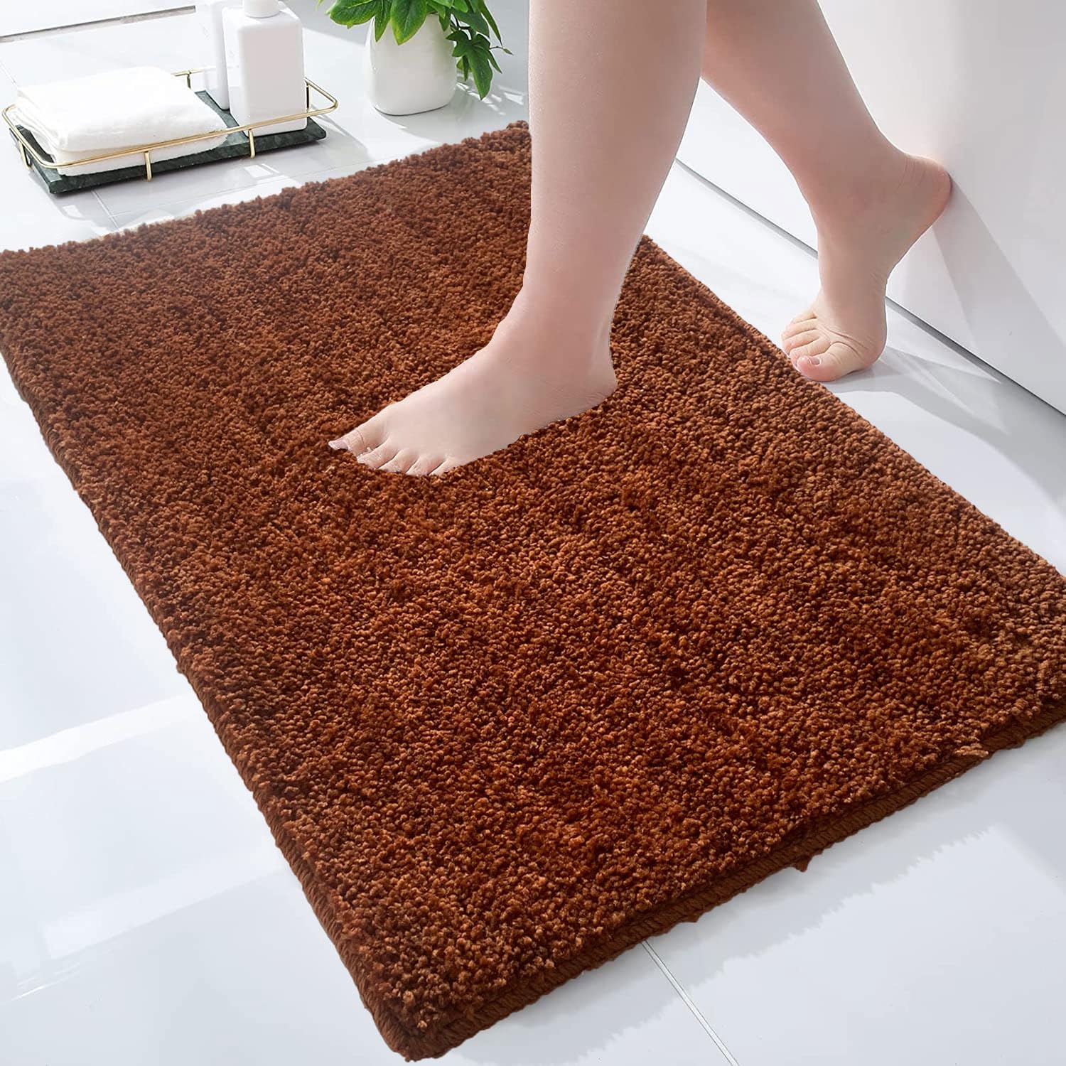 Luxe Home Bathmat Super Soft Premium Microfibre Non Slip Anti Skid Boston mat for Bathroom, Kitchen, Entrance (38 x 58 cm, Rust, Pack of 1) (B08WX8VRHT) Amazon Price History, Amazon Price Tracker