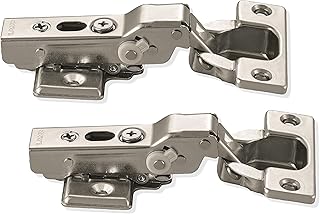 2 cushioned furniture hinges with adjustable damper including mounting plates LampÂ® / Japan furniture tape (standing, edition 10-14 mm)