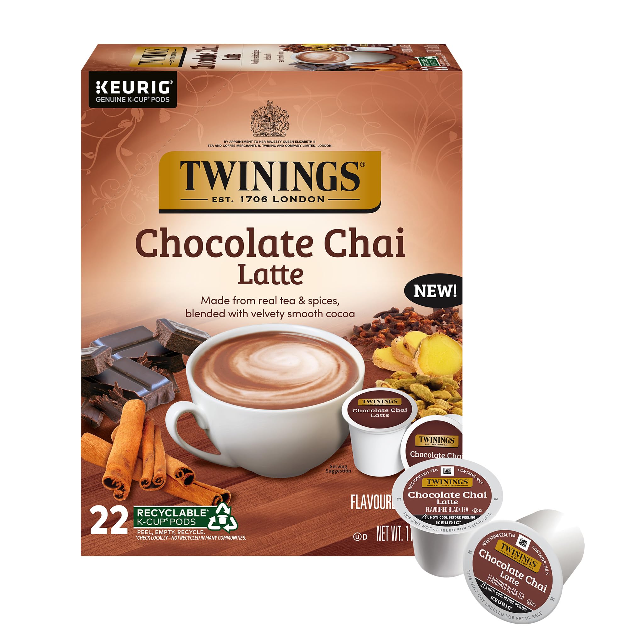 Amazon.com : NEW Twinings Chocolate Chai Latte Tea K-Cup Pods for
