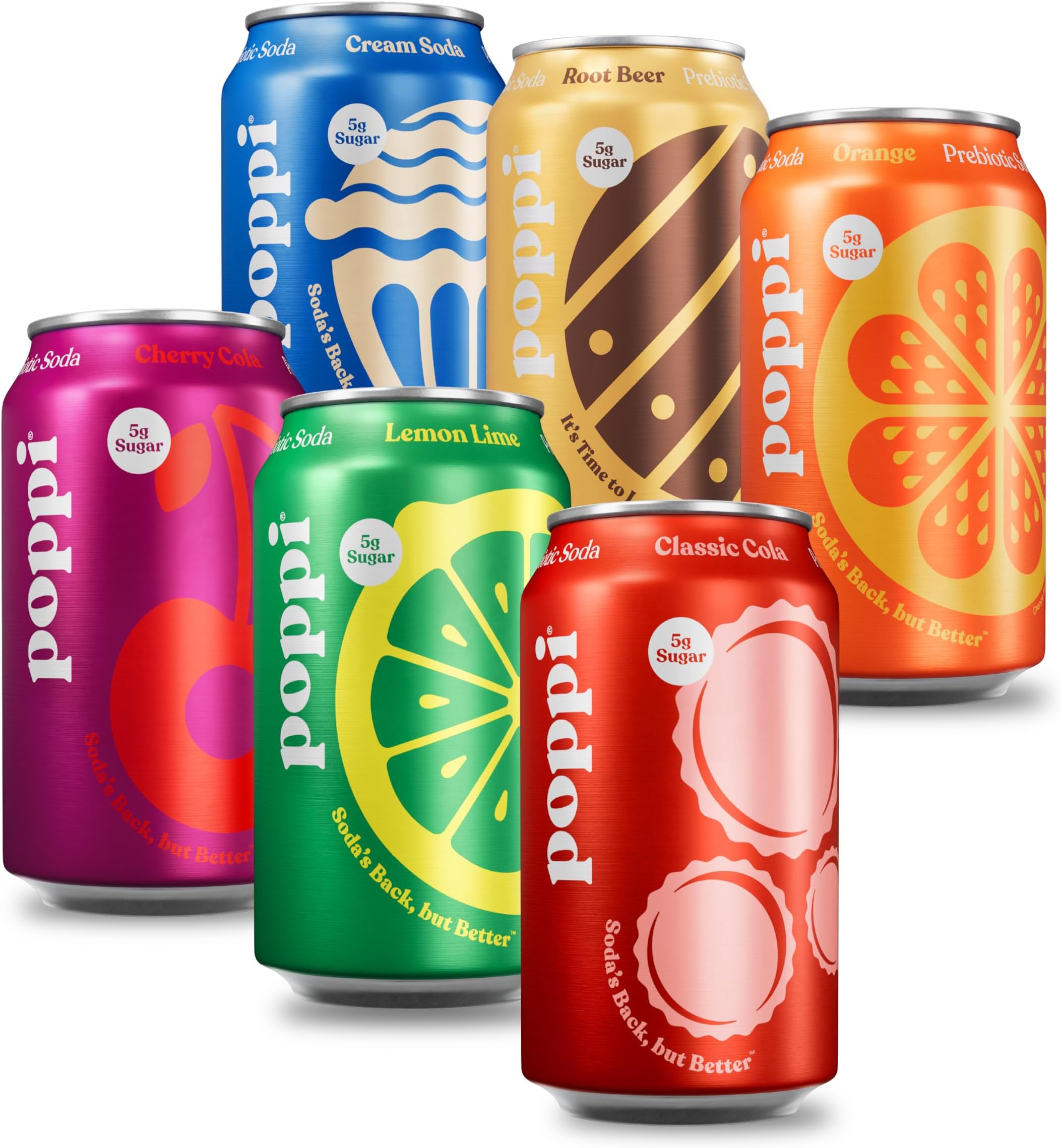 Poppi Sparkling Prebiotic Soda Beverage with Apple Cider Vinegar, Seltzer Water and Fruit Juice, Game Day Variety Pack, 12 Fl Oz, Pack of 12, Packaging May Vary