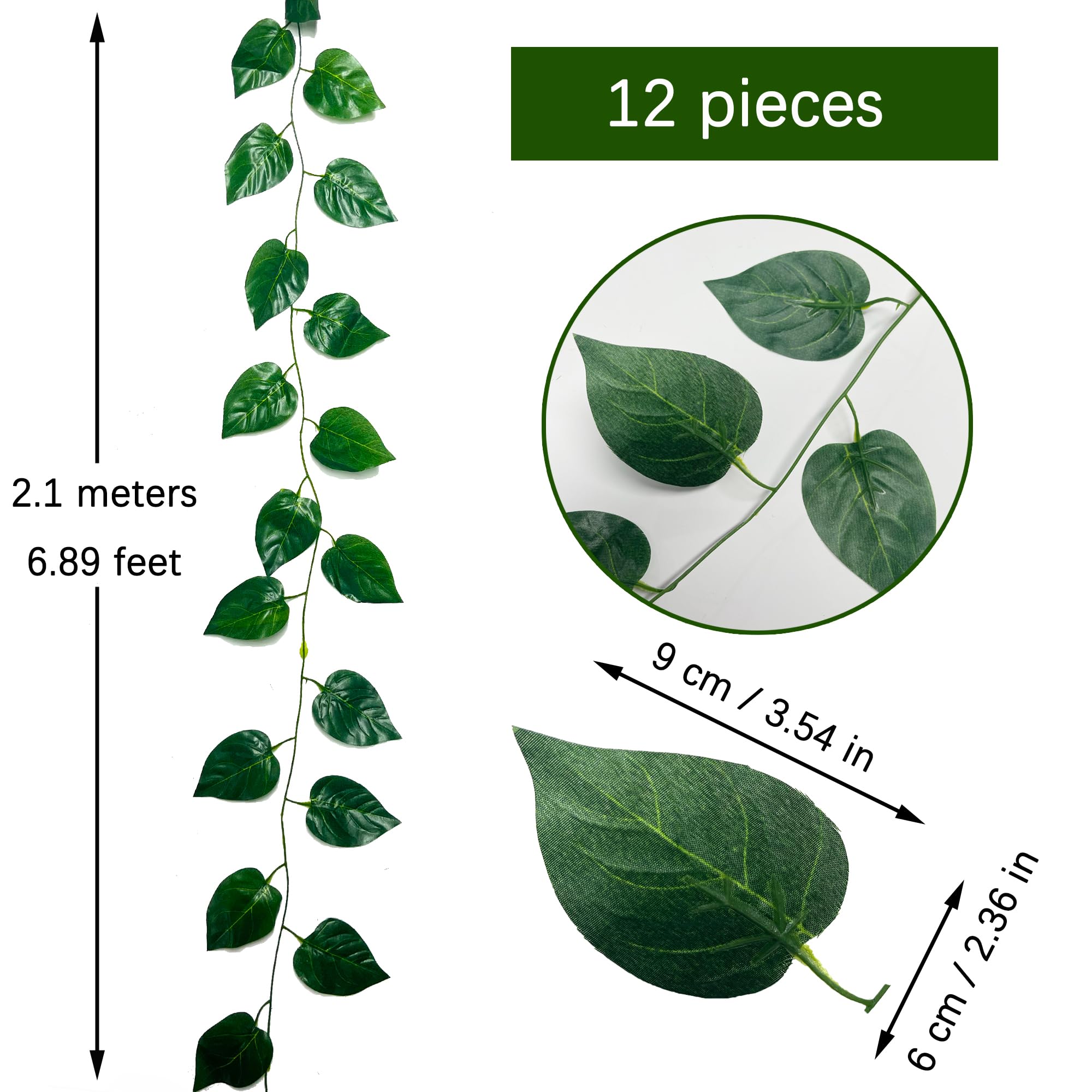 Best IL04 Ghirlanda Di Edera Artificiale Variegata – 210 Cm – 80 Foglie – Per Decorazioni Casa, Matrimoni E Feste - 2